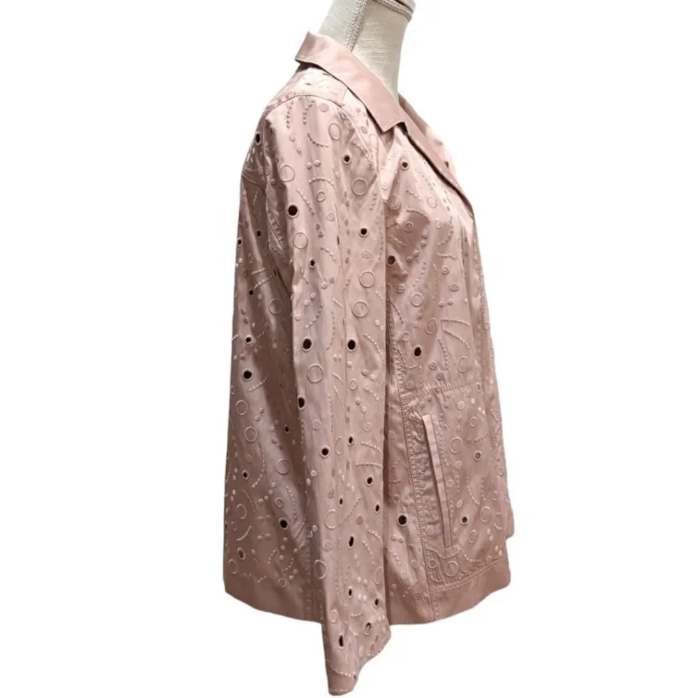 Lafayette 148 New York Women's Jaren Embroidered Jacket in Pink - Size S